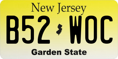 NJ license plate B52WOC