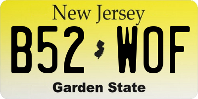 NJ license plate B52WOF