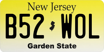NJ license plate B52WOL