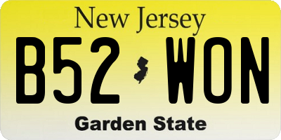 NJ license plate B52WON