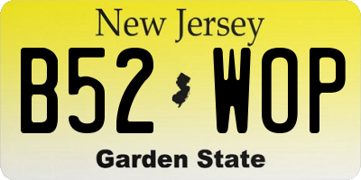 NJ license plate B52WOP