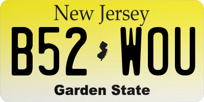 NJ license plate B52WOU