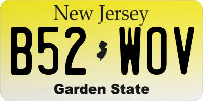 NJ license plate B52WOV