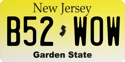 NJ license plate B52WOW