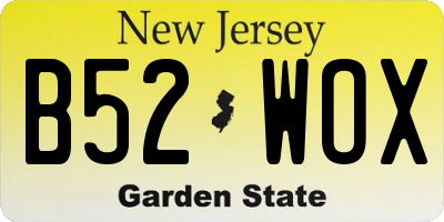 NJ license plate B52WOX