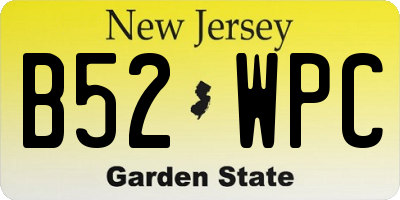 NJ license plate B52WPC