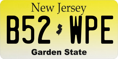 NJ license plate B52WPE