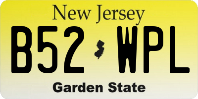 NJ license plate B52WPL