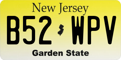 NJ license plate B52WPV