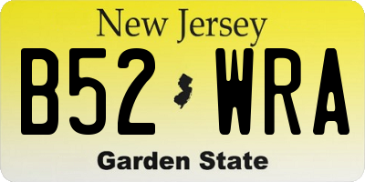 NJ license plate B52WRA