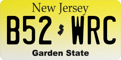 NJ license plate B52WRC