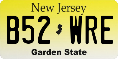 NJ license plate B52WRE