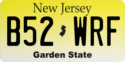 NJ license plate B52WRF