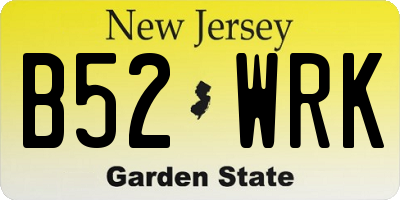 NJ license plate B52WRK