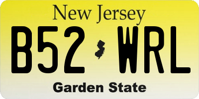 NJ license plate B52WRL
