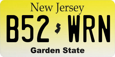 NJ license plate B52WRN