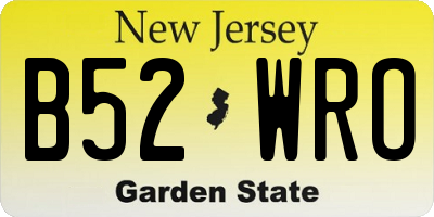NJ license plate B52WRO