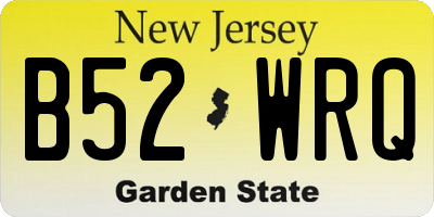 NJ license plate B52WRQ