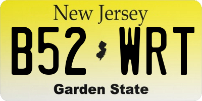 NJ license plate B52WRT