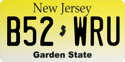 NJ license plate B52WRU