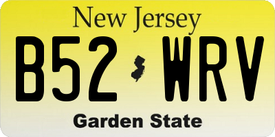 NJ license plate B52WRV