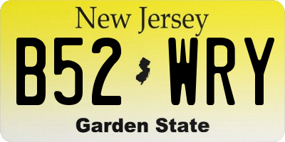NJ license plate B52WRY
