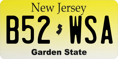 NJ license plate B52WSA