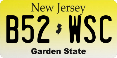 NJ license plate B52WSC