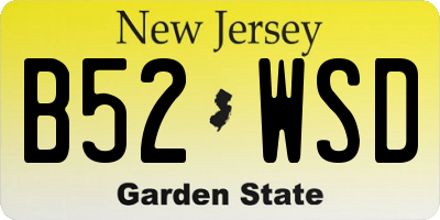 NJ license plate B52WSD