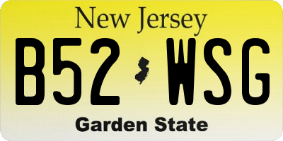 NJ license plate B52WSG