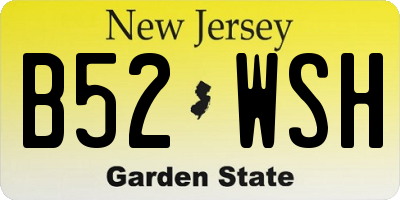 NJ license plate B52WSH
