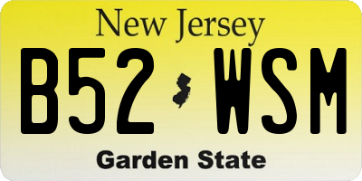 NJ license plate B52WSM
