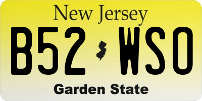 NJ license plate B52WSO