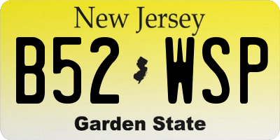 NJ license plate B52WSP