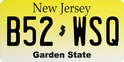 NJ license plate B52WSQ