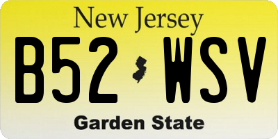 NJ license plate B52WSV