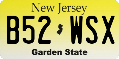 NJ license plate B52WSX