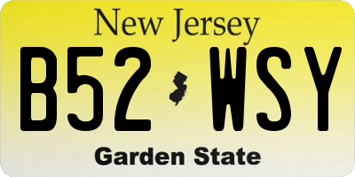 NJ license plate B52WSY