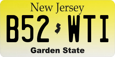 NJ license plate B52WTI