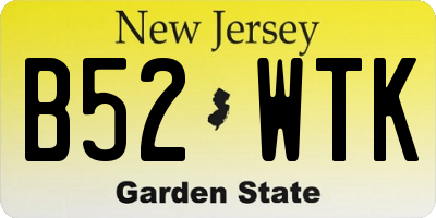 NJ license plate B52WTK