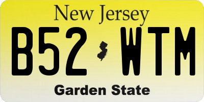 NJ license plate B52WTM