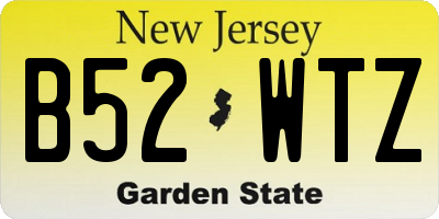 NJ license plate B52WTZ