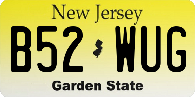 NJ license plate B52WUG