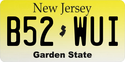 NJ license plate B52WUI