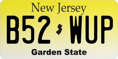 NJ license plate B52WUP