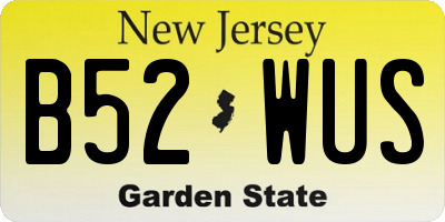 NJ license plate B52WUS