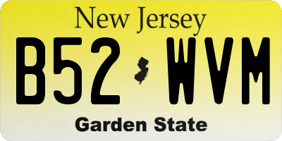 NJ license plate B52WVM