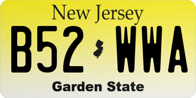 NJ license plate B52WWA