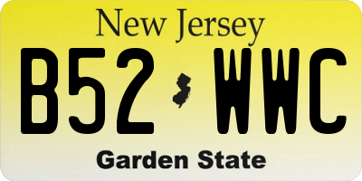 NJ license plate B52WWC