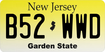 NJ license plate B52WWD